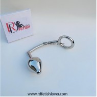 Stainless Steel Cock Ring with Anal Plug 2