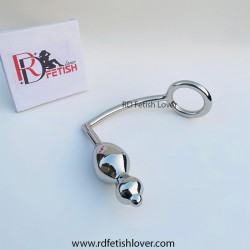 Stainless Steel Cock Ring with Anal Plug 3