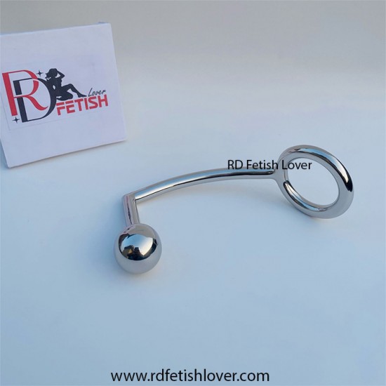 Stainless Steel Cock Ring with single Anal Ball