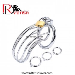 Bird Cage Stainless Steel Male Chastity Device Cage Locking Metal Lockable cage