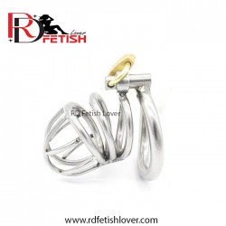 Male Chastity Device Stainless Steel Cock Cage Penis Ring