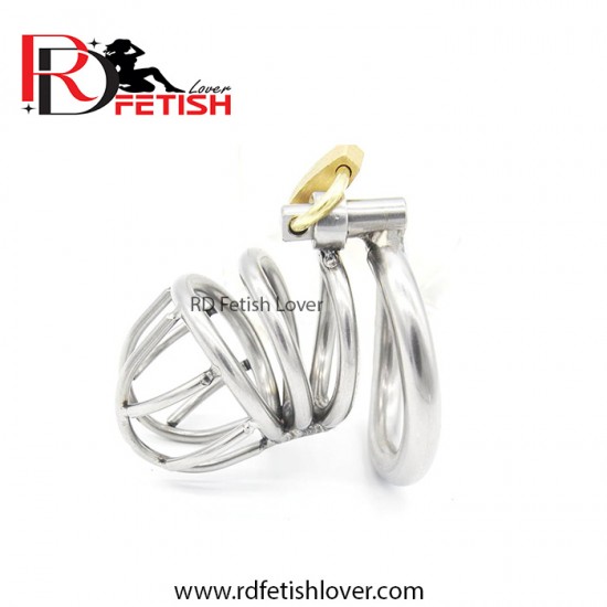 Male Chastity Device Stainless Steel Cock Cage Penis Ring