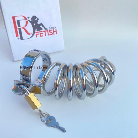 Stainless Steel Spiral Chastity Cage