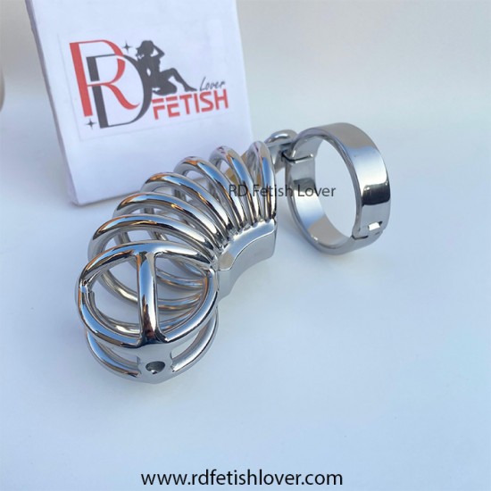 Stainless Steel Spiral Chastity Cage