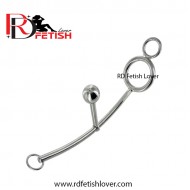 Stainless Steel Bondage Hook with Strap On Dildo Ring and Insertable Ball