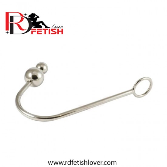 Stainless Steel Bondage Anal Hook With Double Ball 