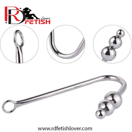 Stainless Steel Bondage Anal Hook With Triple Ball