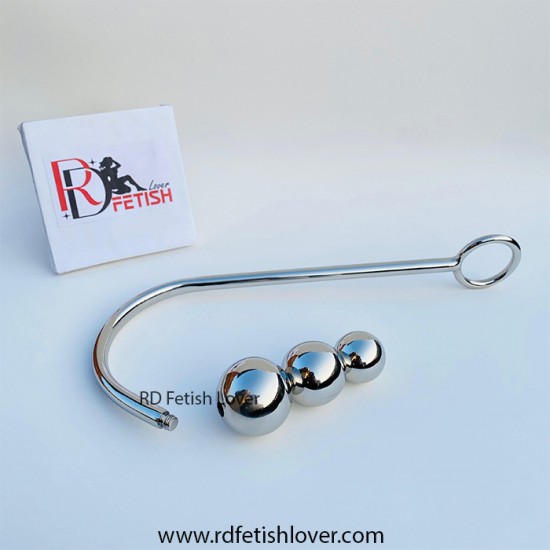 Stainless Steel Bondage Anal Hook With Triple Ball