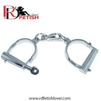Stainless Steel Handcuffs Ankle Cuff With Chain Bondage Stealth Lock Design Hand Cuffs Restraints