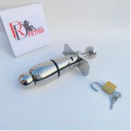 Stainless Steel Locking Anal Plug Plunger Style Pear of Anguish