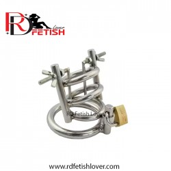 Stainless Steel Urethral Spreader Chastity Cage