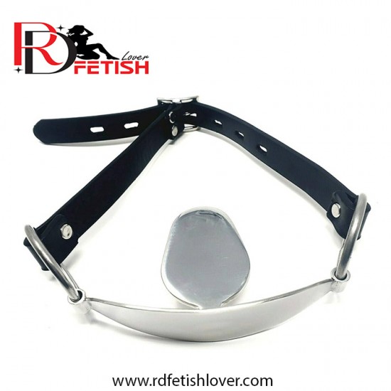 Steel Mouth Gag Tongue Depressor Gag Lockable Bondage Restraint Big Gag